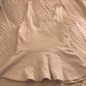 White peplum top